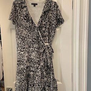 Chic Zebra Print Wrap Dress